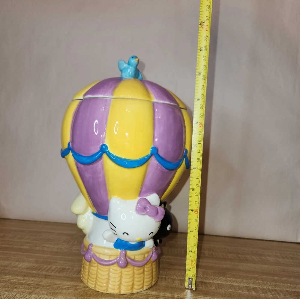 HELLO KITTY & Friends Hot Air Balloon Cookie Jar By Blue Sky Clayworks